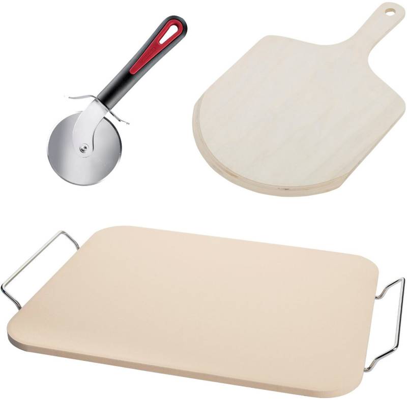 WESTMARK Pizzastein, Keramik, (Set, 3-St), Inkl. Pizzaschaufel und Pizzaschneider von WESTMARK