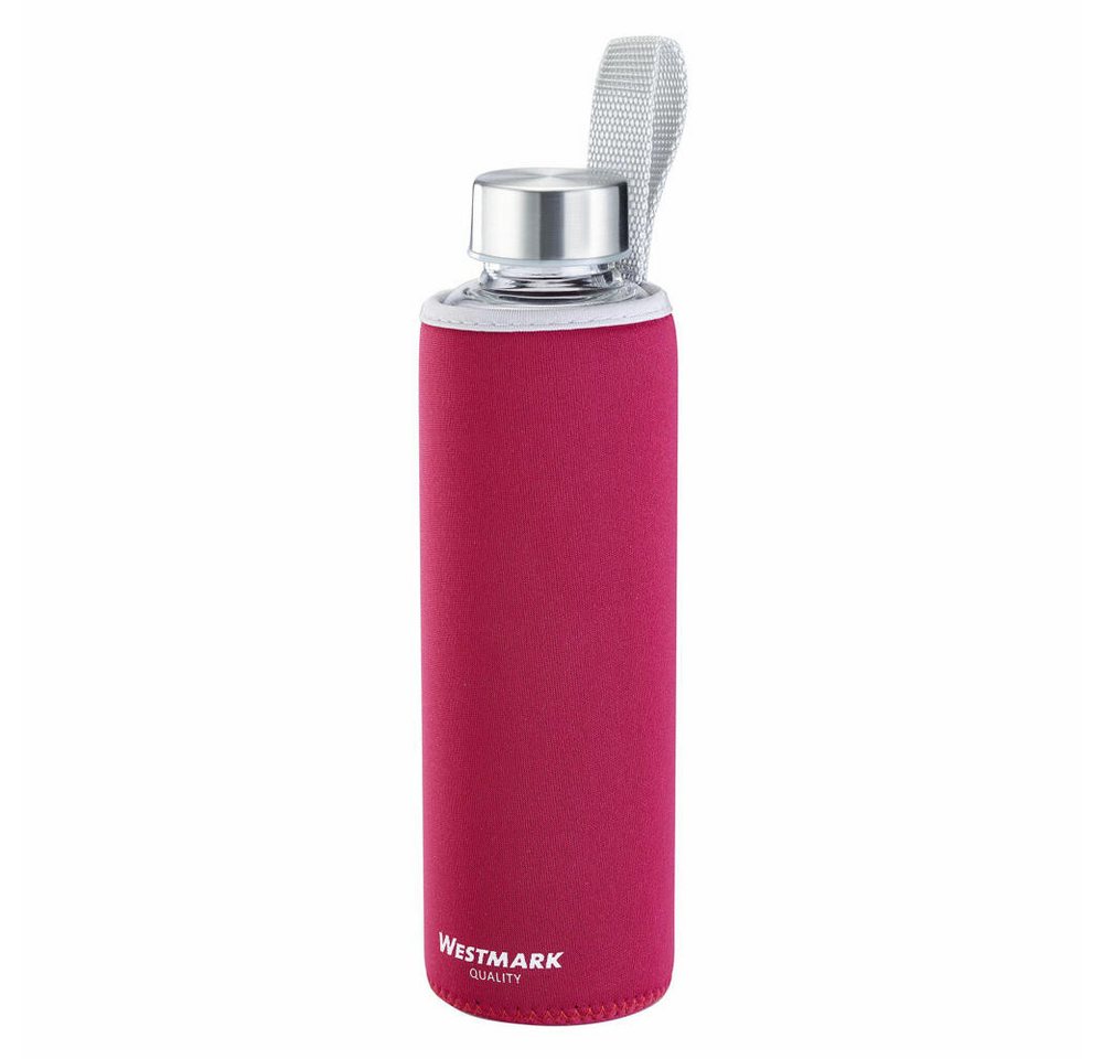 WESTMARK Trinkflasche aus Glas mit Aufdruck, inkl. Schutzhülle, 550 ml, Viva von WESTMARK