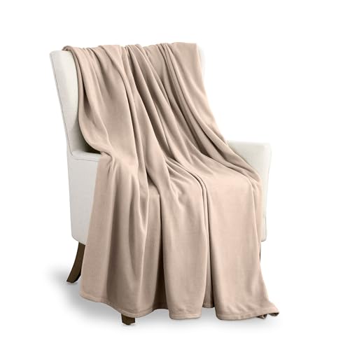 Martex Fleece Blanket Twin Size - Fleece Bed Blanket - All Season Warm Lightweight Super Soft Anti Static Throw Blanket - Beige Blanket - Hotel Quality- Blanket For Couch (66x90 Inches, Beige) von WestPoint Home