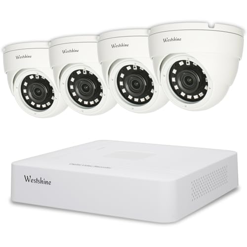 Westshine Sicherheit IP-Kamera-System, 4K 10CH NVR und 4pcs 1080P Dome verdrahtet CCTV-Kameras, Home Surveillance POE NVR Kits, Smart Motion Detection,Remote Access,Festplatte Nicht enthalten von WESTSHINE