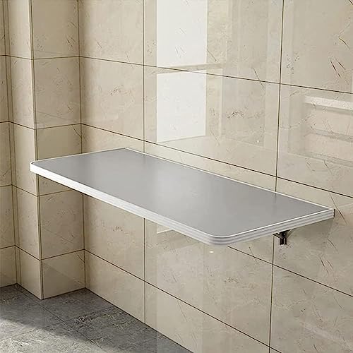WESTWILD Klappbarer Wandtisch aus Edelstahl mit schwebenden Regalen. Ideal für Esszimmer oder Küche. Platzsparend. Herunterklappbarer Computerarbeitsplatz/Schreibtisch. Eckdesign. Größe [Bitte angebe von WESTWILD