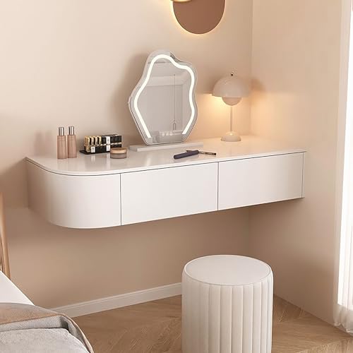 WESTWILD Schminktisch an der Wand fürs Schlafzimmer, schwebender Schminktisch mit Schubladen, Frisiertisch an der Wand, Nachttisch zur Wandmontage, einfacher Schminkschrank, schwebender Schreibtisch WESTWILD Schminktisch an der Wand fürs Schlafzimmer, schwebender Schminktisch mit Schubladen, Frisiertisch an der Wand, Nachttisch zur Wandmontage, einfacher Schminkschrank, schwebender Schreibtisch von WESTWILD