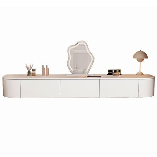 WESTWILD Schminktisch an der Wand fürs Schlafzimmer, schwebender Schminktisch mit Schubladen, Wand-Frisiertisch, wandmontierter Nachttisch, einfacher Schminkschrank, schwebender Schreibtisch für die WESTWILD Schminktisch an der Wand fürs Schlafzimmer, schwebender Schminktisch mit Schubladen, Wand-Frisiertisch, wandmontierter Nachttisch, einfacher Schminkschrank, schwebender Schreibtisch für die von WESTWILD