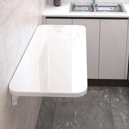 WESTWILD Schwebender Wandschreibtisch mit klappbarer Tischplatte für Waschküche oder Home Office Wandmontierter Computerarbeitsplatz und Arbeitstisch Funktionelles und platzsparendes Design Weiß 60x4 von WESTWILD