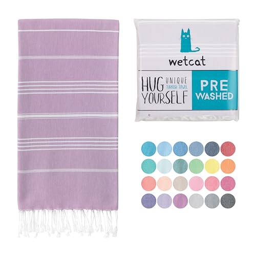 WETCAT Türkisches Strandtuch, Übergröße, 96.5x180.9 cm, 100% Baumwolle, sandfrei, schnell trocknend, extra groß, türkisches Handtuch, Strandgeschenke, Strandzubehör – Flieder WETCAT Türkisches Strandtuch, Übergröße, 96.5x180.9 cm, 100% Baumwolle, sandfrei, schnell trocknend, extra groß, türkisches Handtuch, Strandgeschenke, Strandzubehör – Flieder von WETCAT