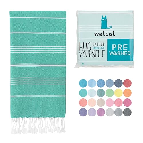 WETCAT Türkisches Strandtuch, übergroß, 96 x 180 cm, 100% Baumwolle, sandfrei, schnell trocknend, extra groß, leicht, Reisehandtuch für Erwachsene, Strandzubehör, Geschenke, Mintgrün WETCAT Türkisches Strandtuch, übergroß, 96 x 180 cm, 100% Baumwolle, sandfrei, schnell trocknend, extra groß, leicht, Reisehandtuch für Erwachsene, Strandzubehör, Geschenke, Mintgrün von WETCAT