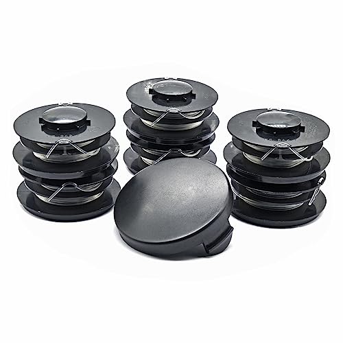 WETOOLPLUS 6 x Grass Trimmer Replacement Spool + 1 Spool Cover/Hood Suitable for Einhell Aldi Gardenline Electric Grass Trimmer GLR GLT 450 451 452 453 454 455 456 457 458 459 & GLR 450/1 to 450/9 von WETOOLPLUS