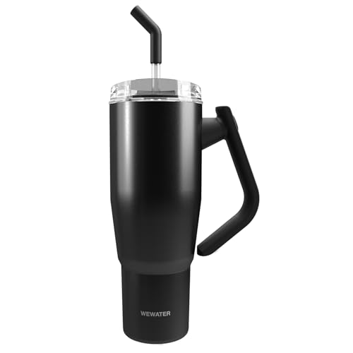 WEWATER BIG CHILL Tumbler Thermobecher, 950 ml, Reisebecher, integrierter ausziehbarer Strohhalm, drehbarer Griff, großer auslaufsicherer Deckel, BPA-frei, 8 Stunden heiße und 8 Stunden kalt, schwarz WEWATER BIG CHILL Tumbler Thermobecher, 950 ml, Reisebecher, integrierter ausziehbarer Strohhalm, drehbarer Griff, großer auslaufsicherer Deckel, BPA-frei, 8 Stunden heiße und 8 Stunden kalt, schwarz von WEWATER