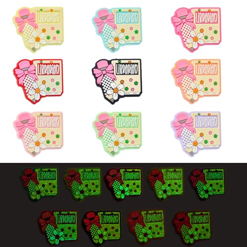 WEWAYSMILE 9 Stück Lehrer Silikon Fokusperlen Für Stifte Leuchtende Blumen Silikonperlen Für Die Herstellung Von Schlüsselanhängern DIY Perlenstiften Schlüsselbändern Schmuckhandwerk (Buch) von WEWAYSMILE