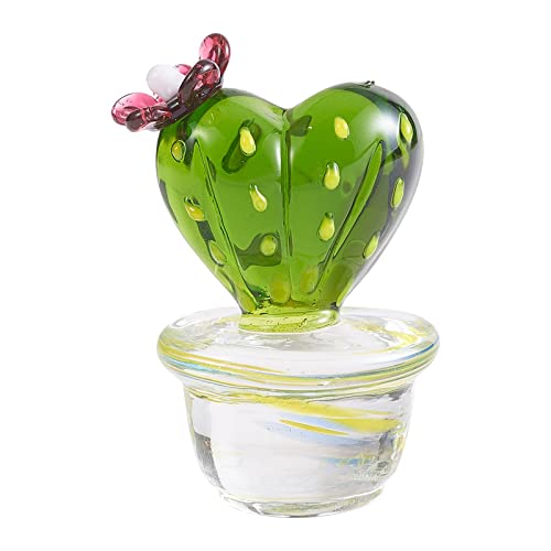 WEWAYSMILE Kaktus-Ornament aus Glas, Kristall Miniatur Kaktusfiguren, Miniaturkaktus aus Glas, Für Home Decoration Office Desktop Shelf Decor, 45x29 mm von WEWAYSMILE