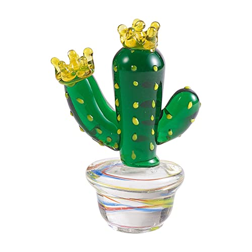 WEWAYSMILE Kaktus-Ornament aus Glas, Kristall Miniatur Kaktusfiguren, Miniaturkaktus aus Glas, Für Home Decoration Office Desktop Shelf Decor, 57 x 38 mm von WEWAYSMILE