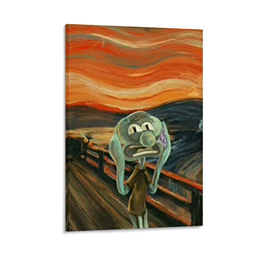 Anime-Poster SpongeBob Squidward, dekoratives Gemälde, Leinwand, Wandkunst, Wohnzimmer, Poster, Schlafzimmer, Gemälde, 40 x 60 cm von WEXIAO