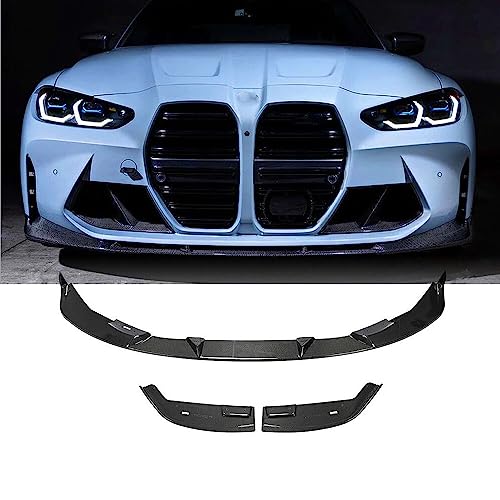 WEYEZE 3 STK Frontlippe Spoiler Frontspoiler für BMW 3 4 Series G80 M3 G82 G83 M4 2021-2023 Auto FrontstoßStange Splitter Lippenspoiler Bodykit-SchutzzubehöR von WEYEZE