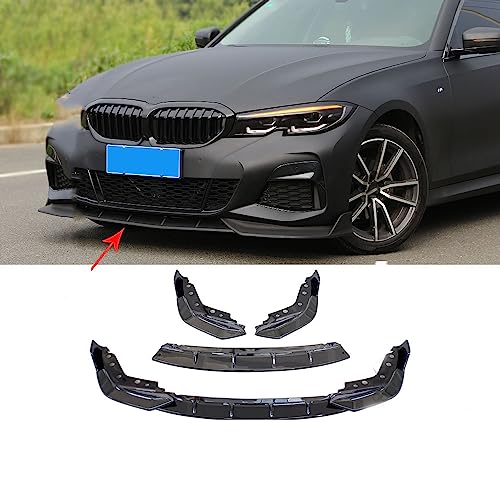 WEYEZE 3 STK Frontlippe Spoiler Frontspoiler für BMW 3 G20 G21 G28 2019-2022 M Sport 330i 340i 320i 320d 340d Auto FrontstoßStange Splitter Lippenspoiler Bodykit-SchutzzubehöR von WEYEZE