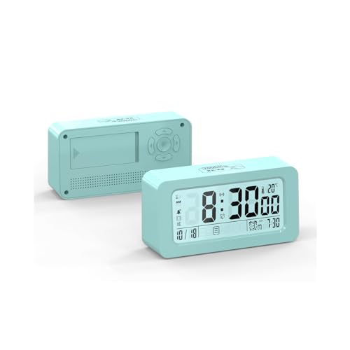 LED-Digitalwecker Netzbetrieben oder batteriebetrieben, Wecker for Schlafzimmer, Büro und Tiefschläfer(Green,Battery Type) von WEYIMVTO