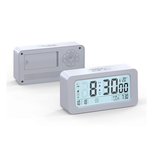 LED-Digitalwecker Netzbetrieben oder batteriebetrieben, Wecker for Schlafzimmer, Büro und Tiefschläfer(White,Battery Type) von WEYIMVTO