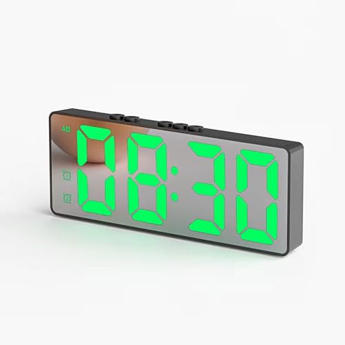LED-Digitalwecker Sprachsteuerung, Batteriebetrieben und USB-Aufladung mit Schlummerfunktion, Temperaturzeit und zweistelliger Glockenuhr am Nachttisch, for Schlafzimmer, Büro(Black,Battery model) von WEYIMVTO