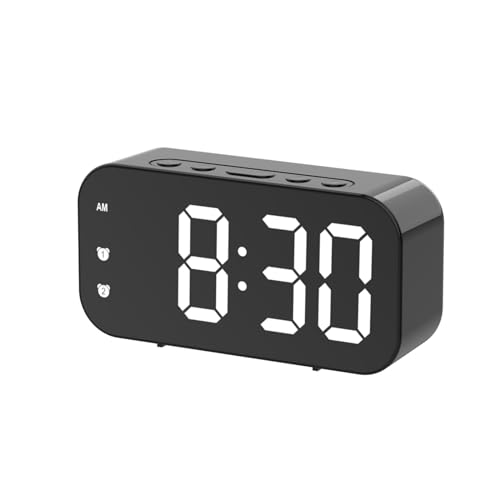 LED-Digitalwecker mit Lichtsensor-Dimmmodus mit Schlummerfunktion, Temperatur, Zeit, digitaler Wecker for Nachttisch, Schlafzimmer(Black) von WEYIMVTO