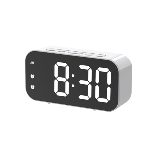 LED-Digitalwecker mit Lichtsensor-Dimmmodus mit Schlummerfunktion, Temperatur, Zeit, digitaler Wecker for Nachttisch, Schlafzimmer(White) von WEYIMVTO