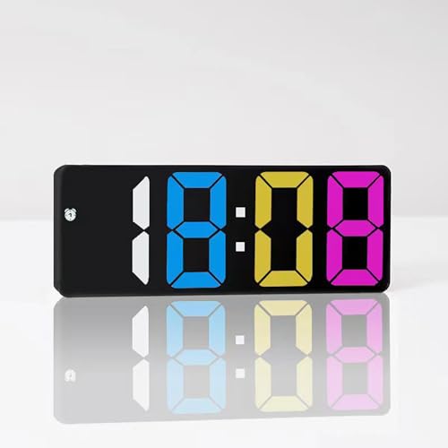 WEYIMVTO LED-Digitalwecker 3 einstellbare Helligkeit, Sprachsteuerung mit Temperatur, Schlummerfunktion, Datum, for Schlafzimmer, Tisch, Zuhause, Reisen(Multicolour) von WEYIMVTO