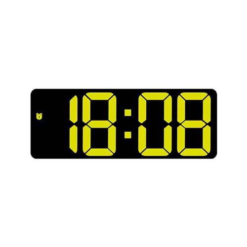 WEYIMVTO LED-Digitalwecker 3 einstellbare Helligkeit, Sprachsteuerung mit Temperatur, Schlummerfunktion, Datum, for Schlafzimmer, Tisch, Zuhause, Reisen(Yellow) von WEYIMVTO