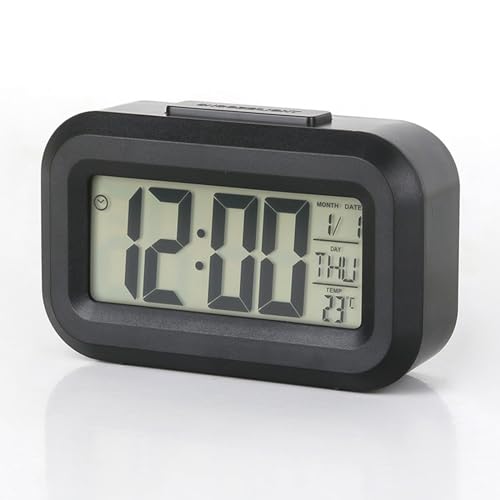 WEYIMVTO LED-Digitalwecker Temperatur, Alarm, Datum, mit Timer-Funktion, intelligenter Wecker, einfache Einstellung, leiser Wecker, Nachttisch for Kinder, Teenager, Schlafzimmer(Black) von WEYIMVTO