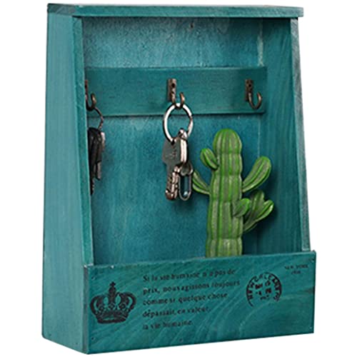 WEYIMVTO Schlüssel Schrank. Schlüsselkasten-Organizer, klein, Retro-Stil, Art-Deco-Schlüsselschrank, Mehrzweck-Aufbewahrungsbox zur Wandmontage, kreatives Geschenk(Blue) von WEYIMVTO