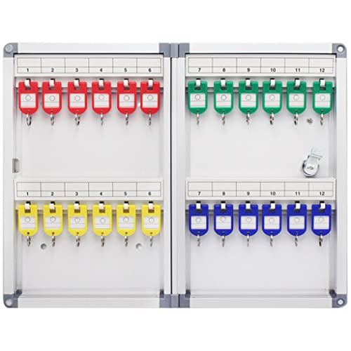 WEYIMVTO Schlüssel Schrank. Schlüsselkasten-Wandhalterung, 6 Kapazitätsoptionen, Schlüsselschrank, an der Wand montierter Schlüsselkasten aus Aluminiumlegierung for den Heimgebrauch(24 Keys) von WEYIMVTO