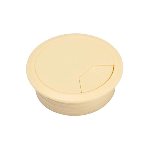 WEYIMVTO Tischringe, 10 STÜCKE 60/80mm Schreibtisch Tisch Kunststoff Kabel Loch Abdeckung PC Computer Schreibtisch Runde Draht Ordentlich Tülle Kabel Veranstalter(Beige,80mm) von WEYIMVTO