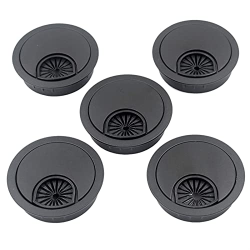 WEYIMVTO Tischringe, 5 Stück 2 Zoll Schreibtisch Kabel Kabel Tüllen Loch Abdeckung for Büro PC Schreibtisch Kabel Organizer Kunststoff Abdeckung(Black) von WEYIMVTO
