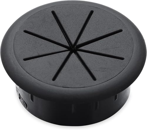 WEYIMVTO Tischringe, 50/60 MM Schreibtisch-Draht-Organizer, Kabellochabdeckung, Kabeltüllen for Büromöbel, Kabeldurchführung, achtblättrige Einfädelbox-Abdeckung(Black,60mm) von WEYIMVTO