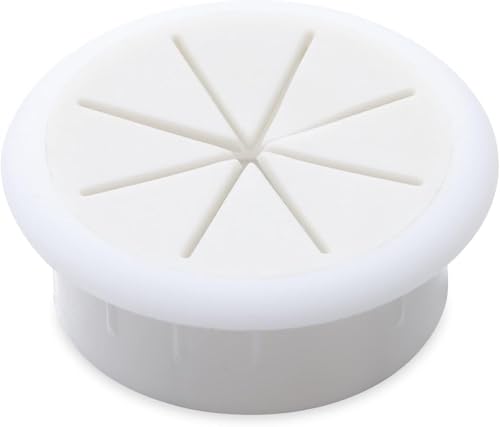 WEYIMVTO Tischringe, 50/60 MM Schreibtisch-Draht-Organizer, Kabellochabdeckung, Kabeltüllen for Büromöbel, Kabeldurchführung, achtblättrige Einfädelbox-Abdeckung(White,60mm) von WEYIMVTO