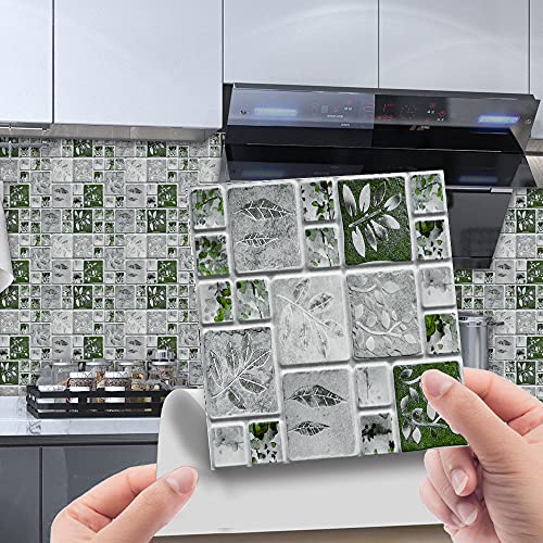 WEYIMVTO dekorative Kacheln, Selbstklebende Wandfliesen, Badezimmer-Rückwand for die Küche, Selbstklebende Bodenfliesen, DIY-Heimdekor, 10 Stück(10 PC(10x10cm)) von WEYIMVTO