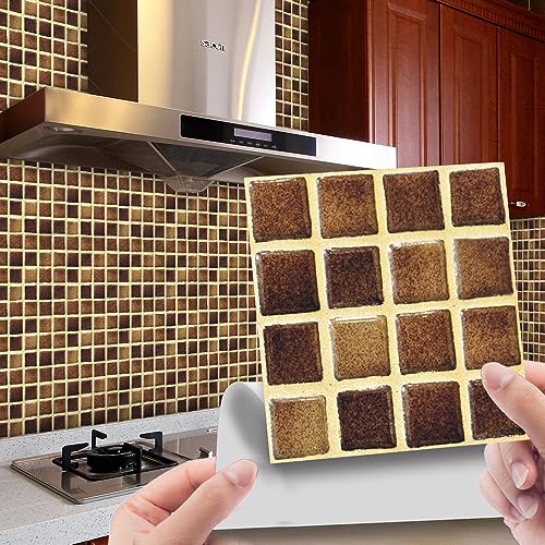 WEYIMVTO dekorative Kacheln, Selbstklebende Wandfliesen, Badezimmer-Rückwand for die Küche, Selbstklebende Bodenfliesen, DIY-Heimdekor, 10 Stück(10 PC(20x20cm)) von WEYIMVTO