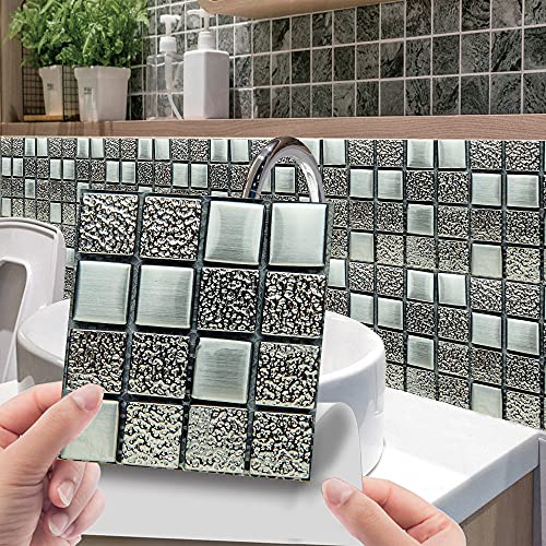 WEYIMVTO dekorative Kacheln, Selbstklebende Wandfliesen, Badezimmer-Rückwand for die Küche, Selbstklebende Bodenfliesen, DIY-Heimdekor, 10 Stück(10 PC(20x20cm)) von WEYIMVTO