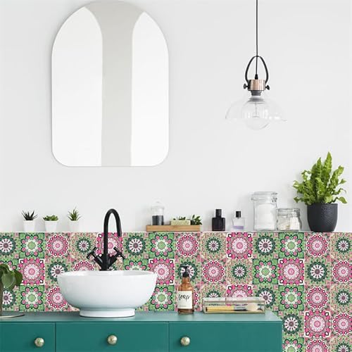 WEYIMVTO dekorative Kacheln, Selbstklebende Wandfliesen, Badezimmer-Rückwand for die Küche, Selbstklebende Bodenfliesen, DIY-Heimdekor, 24 Stück(24 PC(20x20cm)) von WEYIMVTO