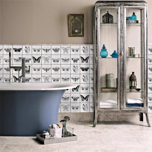 WEYIMVTO dekorative Kacheln, Selbstklebende Wandfliesen, DIY-Abzieh- und Klebefliesen, Küchentransfer-Abdeckungen for Küche Badezimmer (10 Stück)(20 PC(15x15cm)) von WEYIMVTO