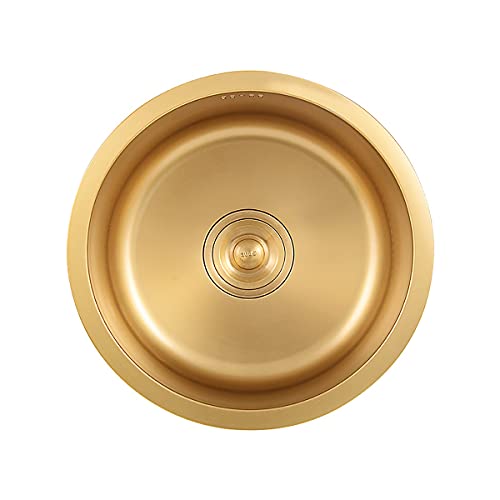 runde Waschbecken, 190 mm tiefe Abtropffläche aus Edelstahl, runde Schüssel, Küchenspüle for beide Unterbau(32 * 32Cm) von WEYIMVTO