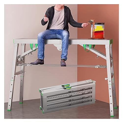 tragbare Faltbare Gerüste 5-Gang-Höhenverstellbare Werkbank for den Heimbereich - Trittleitern Mehrzweck-Arbeitsplattformgerüst 40 cm Breite, 200 × cm-B(B,140x40cm) von WEYIMVTO