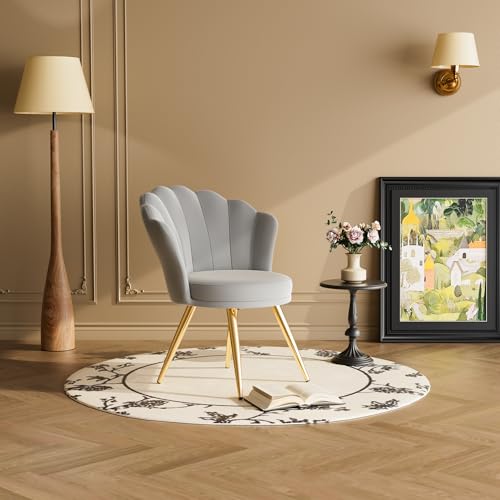 Esszimmerstühle 2er Set, Sitzhöhe 44 cm,für Wohnzimmer Küche Esszimmer, Küchenstühle gepolstert mit Rückenlehne, Sitzfläche aus Samt,schminkstuhl, mit Metallbeinen, bis 136 kg belastbar,Grau Esszimmerstühle 2er Set, Sitzhöhe 44 cm,für Wohnzimmer Küche Esszimmer, Küchenstühle gepolstert mit Rückenlehne, Sitzfläche aus Samt,schminkstuhl, mit Metallbeinen, bis 136 kg belastbar,Grau von WEYREK