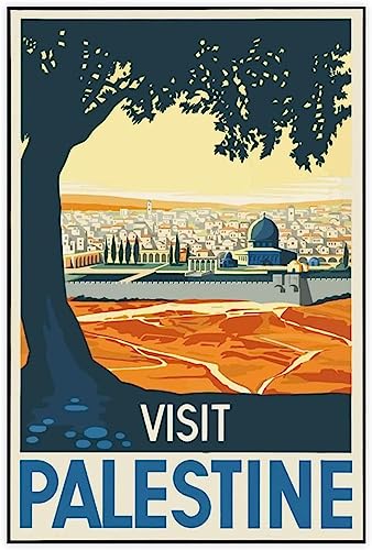 Dekorative Gemälde Palästina Vintage Reise Poster Wand Poster Malerei Raum Dekor Kunst Wandbild Leinwand Ungerahmt 30x45cm von WEYUE