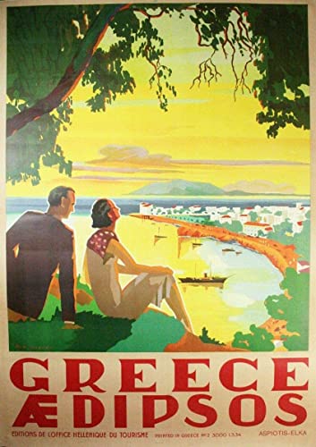 Leinwand-Poster Griechenland Vintage Reise Poster Wand Poster Leinwand Kunst Wandbild Home Dekoration Dekor Ungerahmt 40x60cm von WEYUE