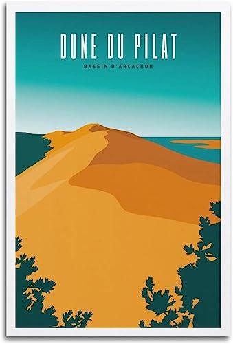 WEYUE Leinwandkunst Frankreich Dune du Pilat Vintage Reiseposter Wandgemälde Raumdekoration Kunstwandgemälde auf Leinwand Ungerahmt 60x90cm WEYUE Leinwandkunst Frankreich Dune du Pilat Vintage Reiseposter Wandgemälde Raumdekoration Kunstwandgemälde auf Leinwand Ungerahmt 60x90cm von WEYUE
