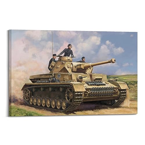 Vintage WW2 Poster Pz.Kpfw.IV Ausf.F2 MediumTank Poster Dekorative Malerei Leinwand Wand & Kunstdruck Moderne Familie Schlafzimmer Dekor 20 x 30 cm von WEYUN