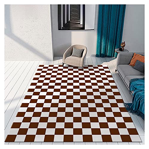 WEZOSHINET Schachbrett Bettvorleger – Schachbrett Teppich 50x80 cm, Wohnzimmer Couch Teppich, Bereichs Teppich für Zuhause, Schlafzimmer-Dekoration von WEZOSHINET