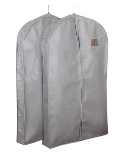 Kleidersack 1 Pcs Erweiterung Kleidung Abdeckung Vlies Stoff Staub Feuchtigkeit Beweis Hängen Tasche for Winter Kleidung Pelzmantel Schutz KleidersäCke (Color : Grey, Größe : 100x60x10cm) von WEbjay