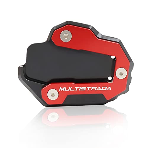 WEbjay SeitenstäNder Verbreiterung Foot Side Stand Extension Pad Support Platte Anpassung for Ducati Multistrada 950 1100 120 0GT 1260 1200/1200S SeitenstäNder Motorrad(Color:Red) von WEbjay