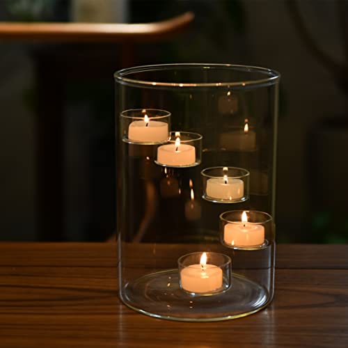 Hurricane Kerzenhalter Glas Tee licht Kerzenhalter Säulen Kerzen 21cm hohe klare Votiv kerzenhalter für Hochzeits Tisch Mittelstücke Party Zuhause Wohnzimmer Dekoration-No.1 von WEedsy