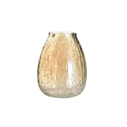 WF Chinoiserie Vase Strukturiertes Glas Dekovase gehämmertes Muster Gold Quecksilber Finish von WF