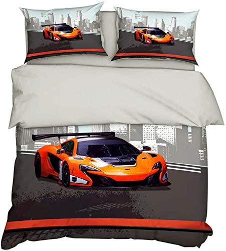 WFBZ Bedding Mikrofaser Bettwäsche 3D Druck Modern Autos,Modern Sport Car 135x200/80x80 von WFBZ